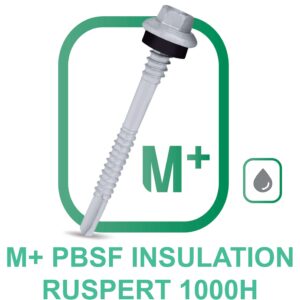 M+ PBSF INSULATION Parafuso Autop. Ponta Broca R/Dupla Cabeça M+ Sextavada Flangeada C/ Arruela de EPDM Ruspert 1.000H