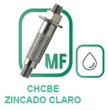 CHCBE  Chumbadores CBe e CBePL (Prolongador) UNC Com Prisioneiro, Arruela, Jaqueta e Cone Zincado Claro