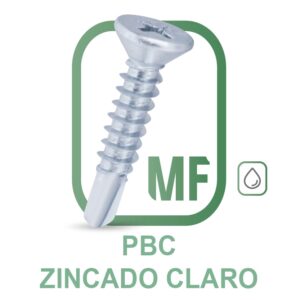 PBC Parafuso Autoperfurante Ponta Broca Cabeça Chata Phillips Zincado Claro