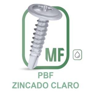 PBF Parafuso Autoperfurante Ponta Broca Cabeça Flangeada Phillips Zincado Claro