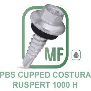 PBS CUPPED COSTURA Parafuso Autoperfurante Ponta Broca # 1 Cabeça Sextavada Cupped Costura Com Arruela de EPDM Ruspert 1.000H