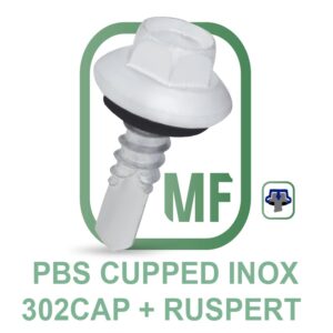 PBS CUPPED Parafuso Autoperfurante Ponta Broca Cabeça Sextavada Cupped Com Arruela de EPDM Ruspert 1.000H Inox 302 Cap