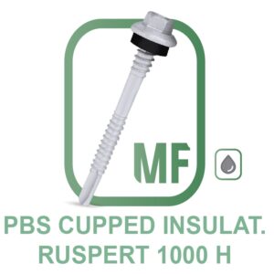 PBS CUPPED INSULATION Parafuso Autoperfurante Ponta Broca Rosca Dupla Cabeça Sextavada Cupped Com Arruela de EPDM Zincado Claro Ruspert 1.000H