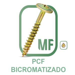 PCF Parafuso Chipboard Cabeça Flangeada Phillips Bicromatizado Amarelo