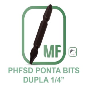 PHFSD Ponta (Bits) Ponta Dupla Phillips x Fenda Simples Encaixe 1/4"