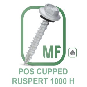 POS CUPPED Parafuso Autoperfurante Ponta # 17 Ogivada Rosca Hi-Lo Cabeça Sextavada Cupped Com Arruela EPDM Ruspert 1.000H