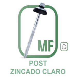 POST Parafuso Autoperfurante Ponta Ogivada #17 Cabeça Sextavada Chave 5/16 Com Arruela BAZ Zincado Claro